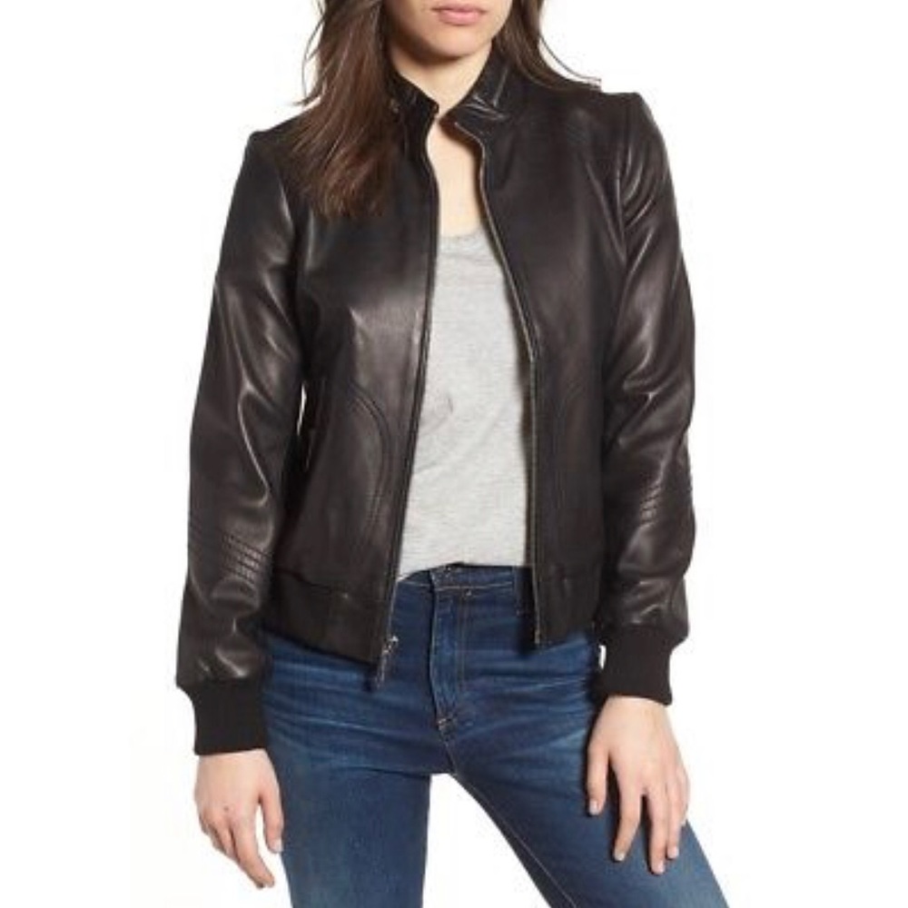 ⭐️Michael Kors⭐️ Leather Bomber Jacket